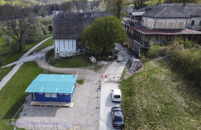 Drohnenfoto Alte Villa Baustelle