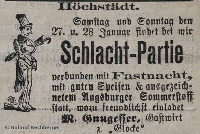 Werbung in einer Alter Zeitung 1883